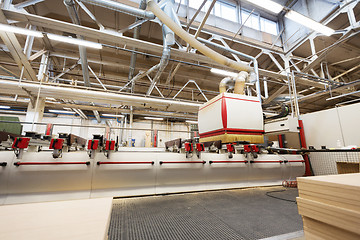 Image showing machine at woodworking factory workshop