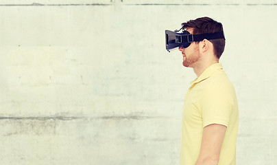 Image showing man in virtual reality headset or 3d glasses