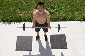 Image showing man doing morning exercises