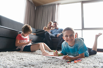 Image showing young couple spending time with kids