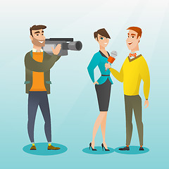 Image showing TV interview vector illustration.