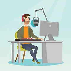 Image showing Dj working on the radio vector illustration