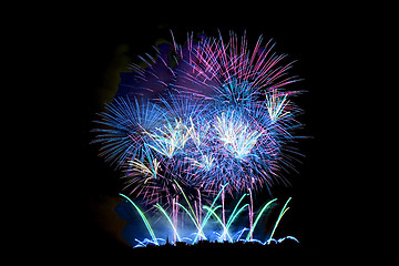 Image showing Fireworks Lighting up the Sky