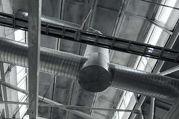 Image showing ventilation pipes at factory shop