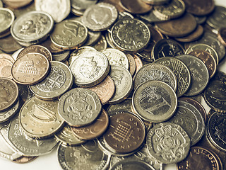 Image showing Vintage Euro and Pounds coins