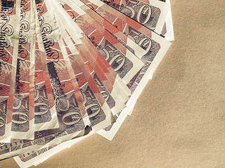 Image showing Vintage Fifty Pound notes