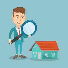 Image showing Man looking for house vector illustration.