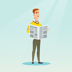 Image showing Man reading a newspaper vector illustration.