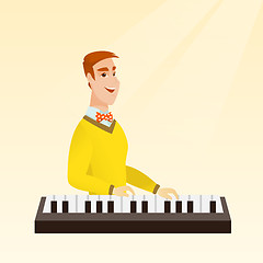 Image showing Man playing the piano vector illustration.