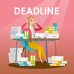 Image showing Businessman has a problem with a deadline.