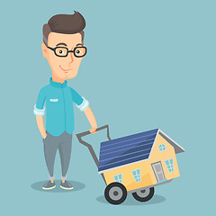 Image showing Adult smiling man buying house vector illustration