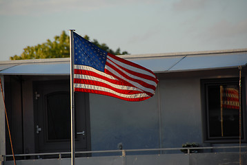 Image showing American flag in motion