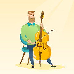 Image showing Man playing the cello vector illustration.