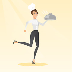 Image showing Running chef cook vector illustration.