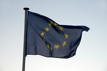 Image showing EU flag in motion