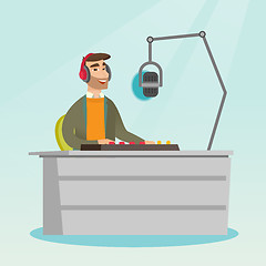 Image showing Dj working on the radio vector illustration