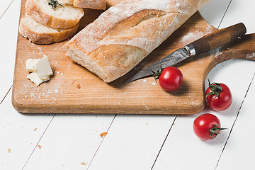 Image showing Fresh bread on table close-up