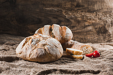 Image showing Fresh bread on table close-up