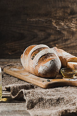 Image showing Fresh bread on table close-up