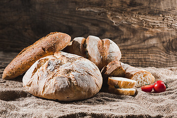 Image showing Fresh bread on table close-up