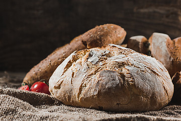 Image showing Fresh bread on table close-up