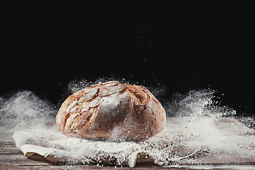 Image showing Fresh bread on table close-up