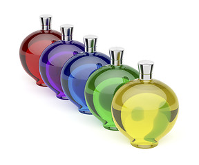 Image showing Liqueur bottles with different colors