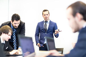 Image showing Corporate business team office meeting.