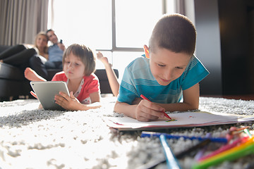 Image showing young couple spending time with kids