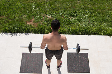 Image showing man doing morning exercises