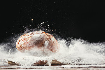 Image showing Fresh bread on table close-up