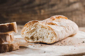 Image showing Fresh bread on table close-up