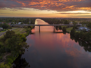 Image showing Sunrise over the Nepean River