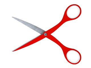 Image showing Red scissors on white