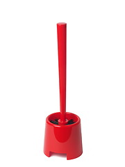 Image showing Red toilet brush