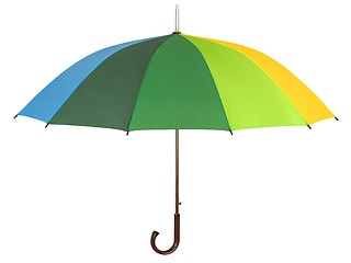 Image showing Rainbow umbrella on white