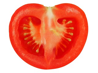 Image showing Halved tomato on white