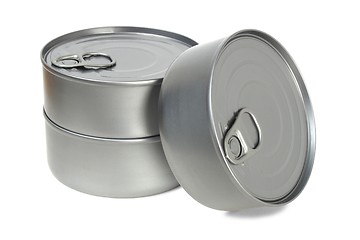 Image showing Tin cans on white