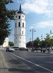 Image showing editorial Tower of Vilnius Cathedral Lithuania