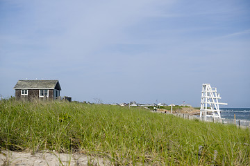 Image showing beach scene with grass Ditch Plains Montauk New York