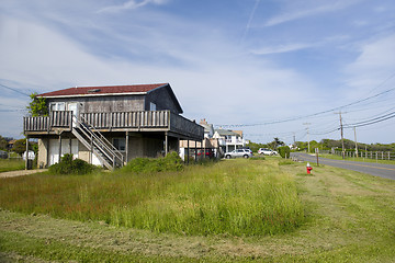 Image showing beach houses line Ditch Plains Montauk Hamptons New York