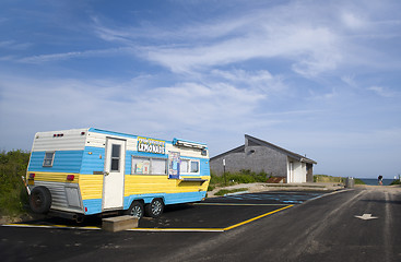 Image showing editorial lemonade wagon Ditch Plains Montauk New York