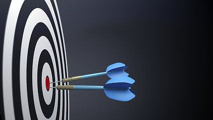 Image showing two blue typical dart arrows