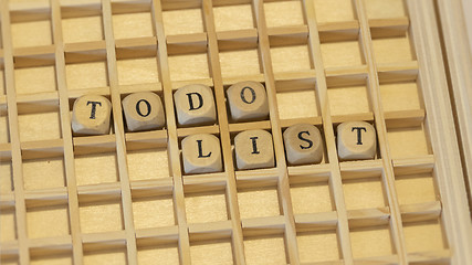 Image showing wooden dice todo list