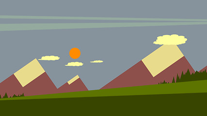 Image showing a sunset in the mountains