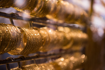 Image showing gold jewelry in the shop window