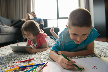 Image showing young couple spending time with kids