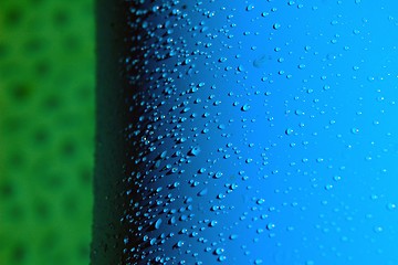 Image showing Drops on blue