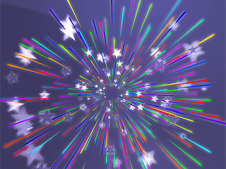 Image showing Bursting flying stars illustration