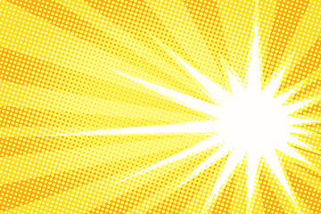 Image showing white sun yellow pop art background